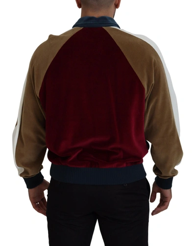 Dolce & Gabbana Multicolor Cotton Collared Pullover Sweater In Multicolor
