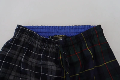 Dolce & Gabbana Multicolor Checkered Wool Men Jogger Pants In Multicolor