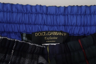 Dolce & Gabbana Multicolor Checkered Wool Men Jogger Pants In Multicolor