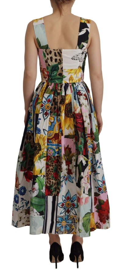 Shop Dolce & Gabbana Elegant Floral A-line Cotton Women's Dress In Multicolor