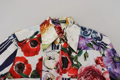 Dolce & Gabbana Multicolor Floral Cotton Collared Blouse Top In Multicolor