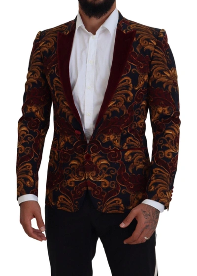 Shop Dolce & Gabbana Elegant Multicolor Wool Blend Men's Blazer