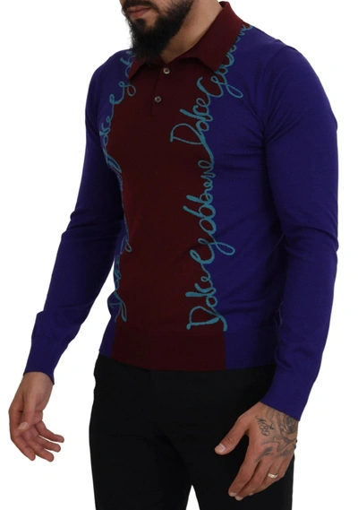 Shop Dolce & Gabbana Multicolor Virgin Wool Silk Pullover Men's Sweater