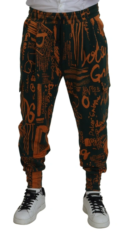 Shop Dolce & Gabbana Multicolor Silk Blend Jogger Cargo Men's Pants