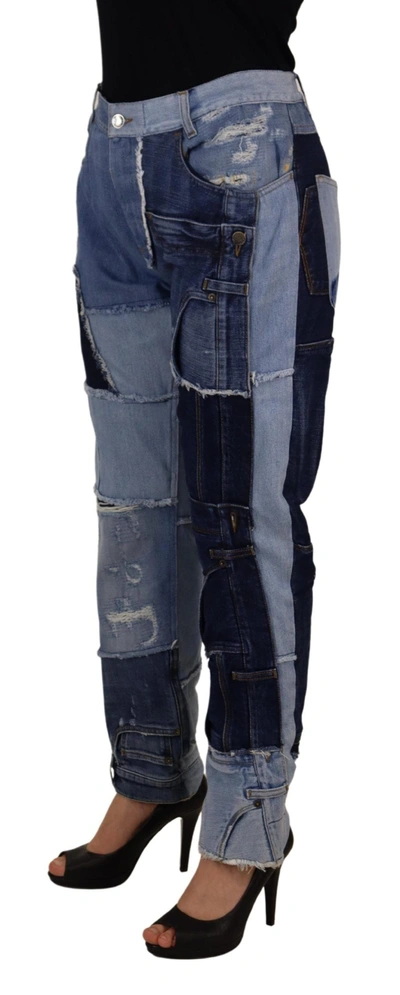 Dolce & Gabbana Multicolor Patchwork High Waist Denim Jeans In Multicolor