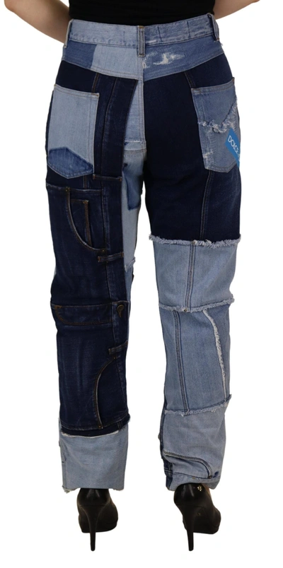 Dolce & Gabbana Multicolor Patchwork High Waist Denim Jeans In Multicolor
