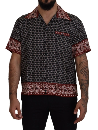 Shop Dolce & Gabbana Elegant Multicolor Silk Casual Men's Shirt