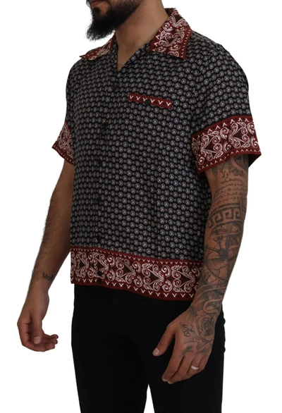 Dolce & Gabbana Multicolor Patterned Silk Casual Shirt In Multicolor