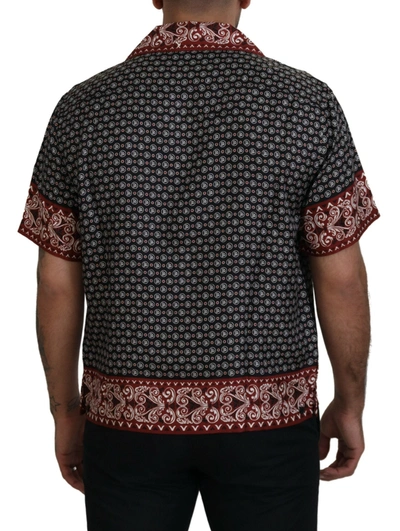 Dolce & Gabbana Multicolor Patterned Silk Casual Shirt In Multicolor