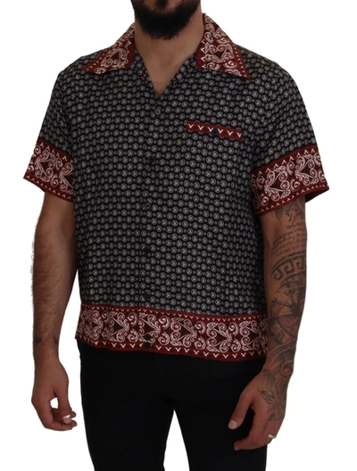 Dolce & Gabbana Multicolor Patterned Silk Casual Shirt In Multicolor