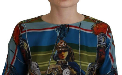 Dolce & Gabbana Multicolor Sicily Silk A-line Long Gown Dress In Multicolor