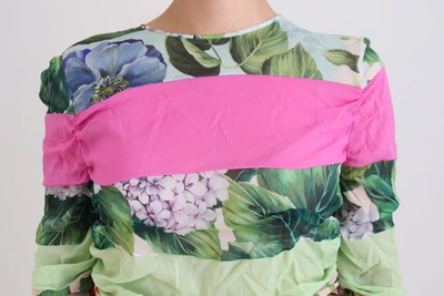 Shop Dolce & Gabbana Floral Sheath Bodycon Silk Women's Dress In Multicolor