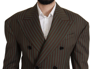 Dolce & Gabbana Multicolor Striped Double Breasted Men's Blazer In Multicolor