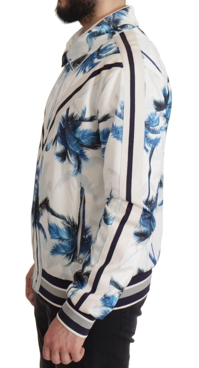 Dolce & Gabbana Multicolor Tree Print  Full Zip Sweater In Multicolor