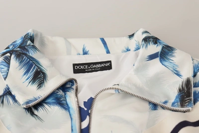 Dolce & Gabbana Multicolor Tree Print  Full Zip Sweater In Multicolor