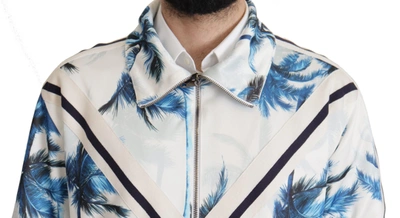 Dolce & Gabbana Multicolor Tree Print  Full Zip Sweater In Multicolor