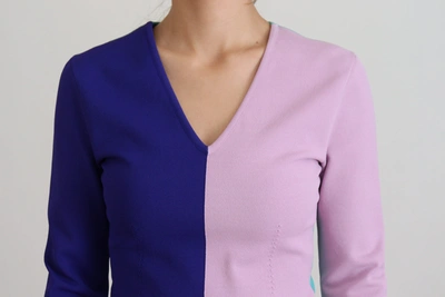 Dolce & Gabbana Multicolor V-neck Viscose Long Sleeves Sweater In Multicolor