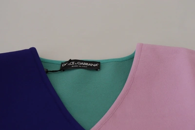 Dolce & Gabbana Multicolor V-neck Viscose Long Sleeves Sweater In Multicolor