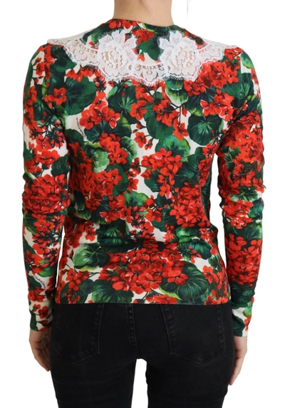 Shop Dolce & Gabbana Elegant Floral Crewneck Women's Cardigan In Multicolor
