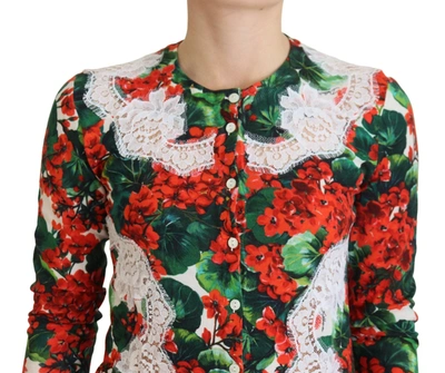 Shop Dolce & Gabbana Elegant Floral Crewneck Women's Cardigan In Multicolor