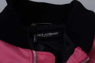 Shop Dolce & Gabbana Elegant Pink Nylon Bomber Men's Jacket