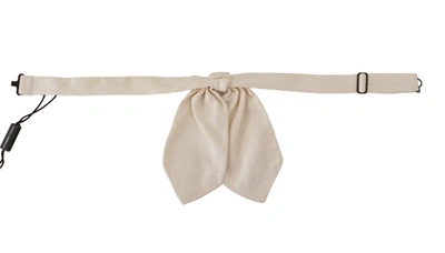 Shop Dolce & Gabbana Elegant Silk Bow Tie In Pristine Men's White In Off White