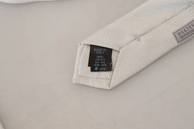 Shop Dolce & Gabbana Elegant Off White Silk Men's Tie