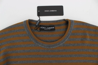 Shop Dolce & Gabbana Yellow & Gray Striped Oversized Women's Sweater