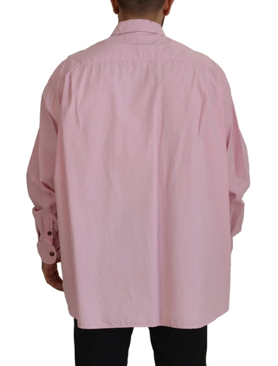 Shop Dolce & Gabbana Elegant Pink Casual Cotton Men's Shirt