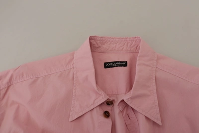 Shop Dolce & Gabbana Elegant Pink Casual Cotton Men's Shirt