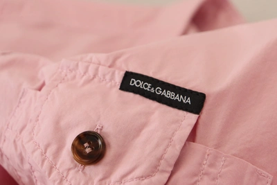 Shop Dolce & Gabbana Elegant Pink Casual Cotton Men's Shirt
