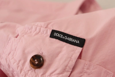 Dolce & Gabbana Pink Casual Button Down Long Sleeves Shirt In Pink
