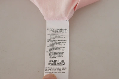 Shop Dolce & Gabbana Floral Henley Cotton Tee In Women's Pink