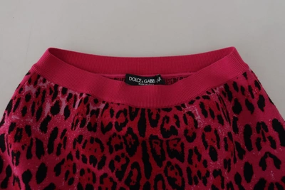 Dolce & Gabbana Pink Leopard High Waist A-line Mini Skirt In Pink