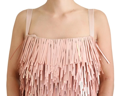 Dolce & Gabbana Pink Tinsel Sleeveless Shift A-line Dress In Pink