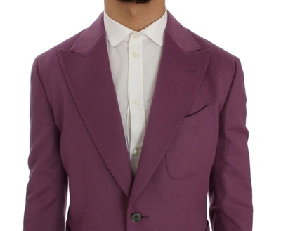 Dolce & Gabbana Purple Cashmere Slim Fit Blazer Jacket In Purple