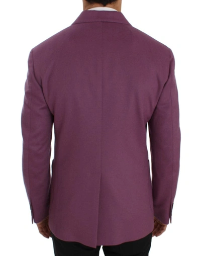 Dolce & Gabbana Purple Cashmere Slim Fit Blazer Jacket In Purple