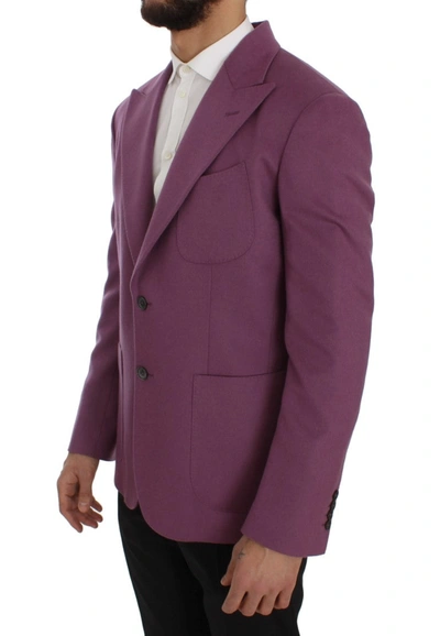 Dolce & Gabbana Purple Cashmere Slim Fit Blazer Jacket In Purple