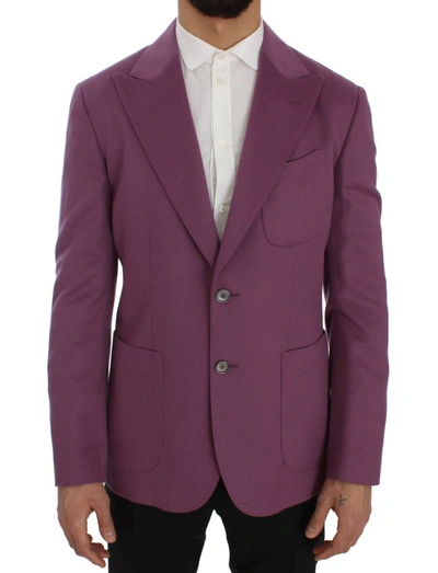 Shop Dolce & Gabbana Elegant Purple Cashmere-silk Blend Men's Blazer