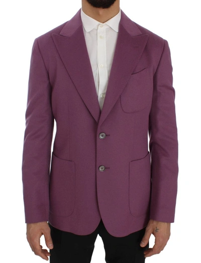 Dolce & Gabbana Purple Cashmere Slim Fit Blazer Jacket In Purple
