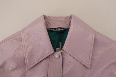 Dolce & Gabbana Purple Cotton Button Down Cropped Jacket In Purple