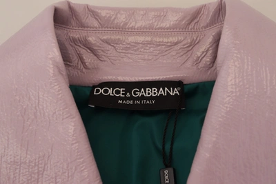 Dolce & Gabbana Purple Cotton Button Down Cropped Jacket In Purple