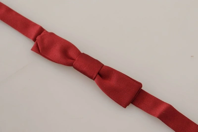Shop Dolce & Gabbana Elegant Red Silk Bow Men's Tie