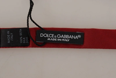 Dolce & Gabbana Red 100% Silk Slim Adjustable Neck Papillon Bow Tie In Red
