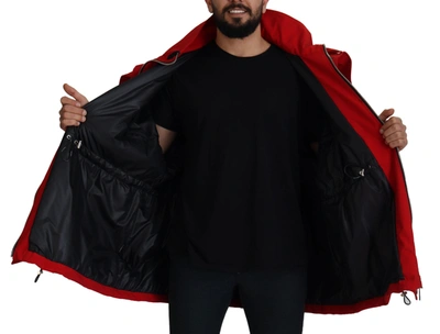 Shop Dolce & Gabbana Sleek Red Lightweight Windbreaker Men's Jacket