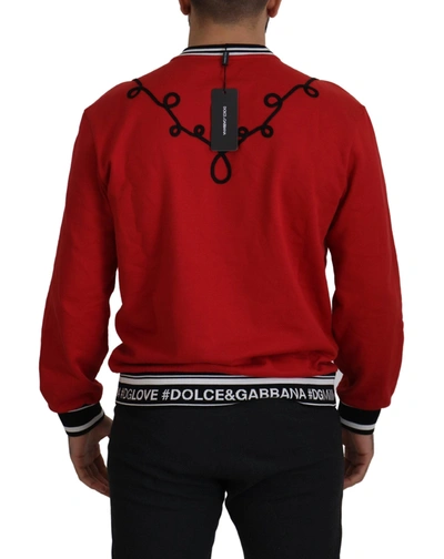 Shop Dolce & Gabbana Dazzling Sequined Red Pullover Men's Sweater