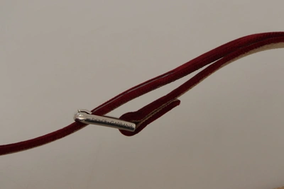 Shop Dolce & Gabbana Elegant Velvet Logo Engraved Women's Belt In Red