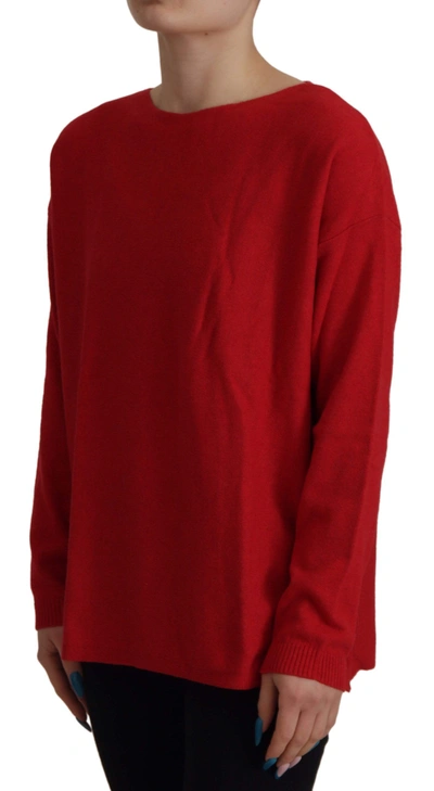 Shop Dolce & Gabbana Elegant Red Wool Blend Knit Women's Sweater