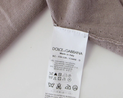 Shop Dolce & Gabbana Elegant Cashmere-silk Blend Light Knit Women's Shrug In Beige