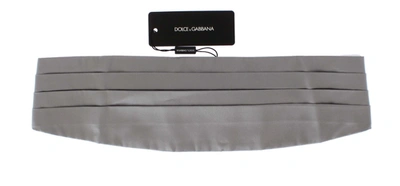 Shop Dolce & Gabbana Silver Wide Belt Silk Men's Cummerbund